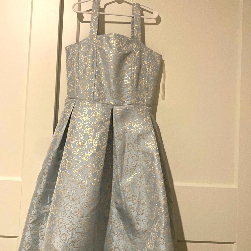 Girls size 16 new speechless dress . Blue with gold flowers.